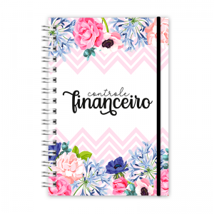 Planner de Controle Financeiro :  Floral rosa