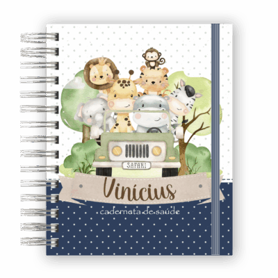 CADERNETA DE SAÚDE - SAFARI AZUL MARINHO