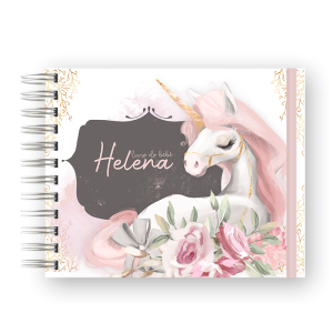 LIVRO DO BEBÊ - UNICORNIO ROSA