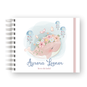 LIVRO DO BEBÊ - BALEIA FLORAL