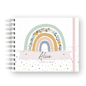 LIVRO DO BEBÊ - ARCO ÍRIS FLORAL