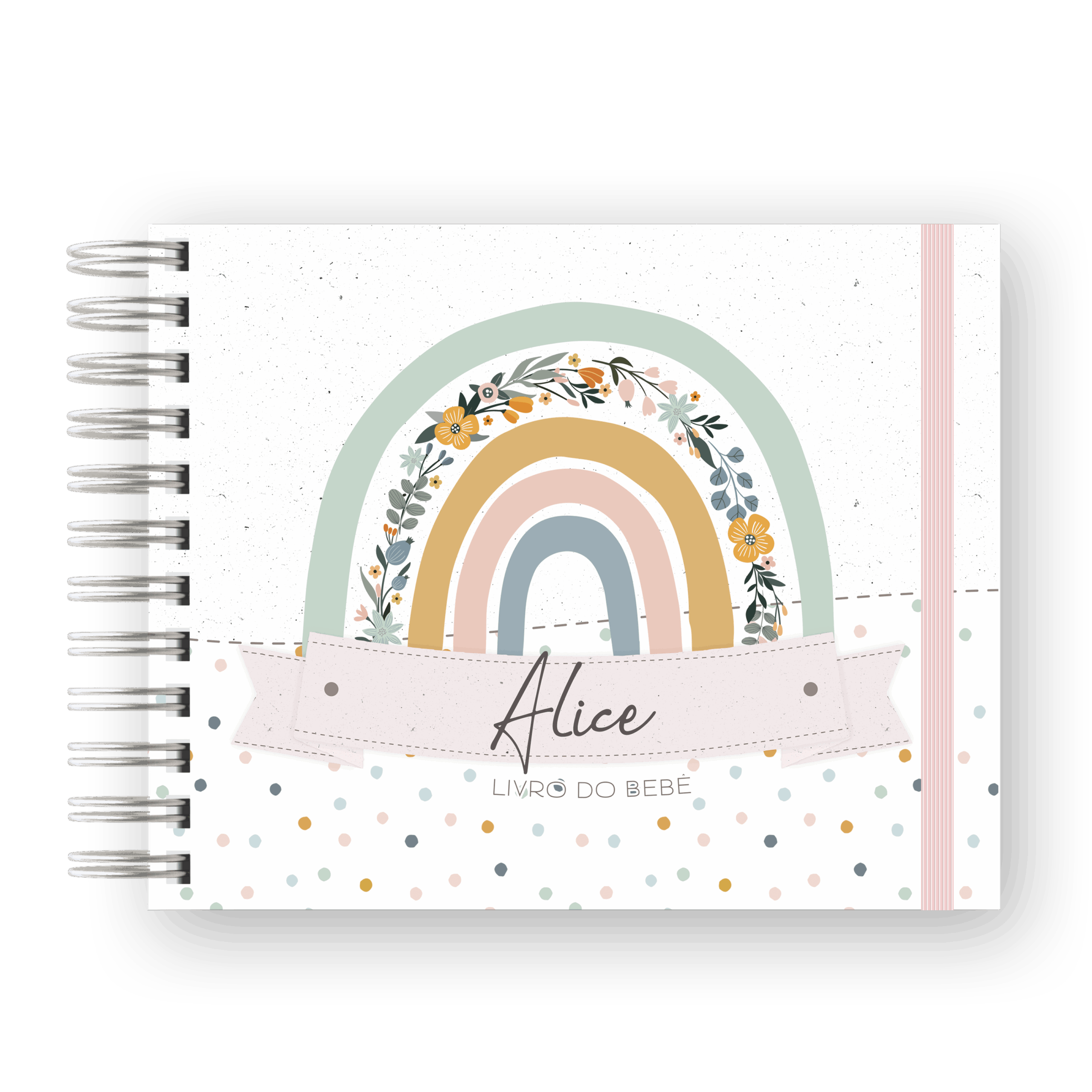 LIVRO DO BEBÊ - ARCO ÍRIS FLORAL