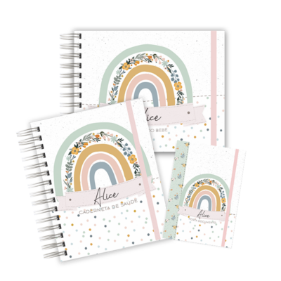 KIT MATERNIDADE AFETIVA - ARCO ÍRIS FLORAL