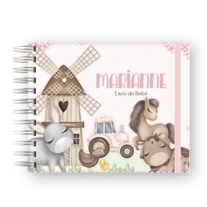 LIVRO DO BEBÊ - FAZENDINHA ROSA