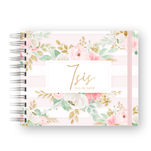 LIVRO DO BEBÊ - FLORAL ROSA