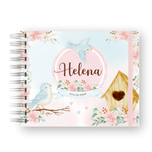 LIVRO DO BEBÊ - PASSARINHO AQUARELA