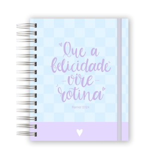 AGENDA - QUE A FELICIDADE VIRE ROTINA XADREZ AZUL