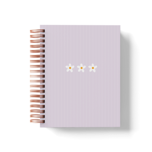CADERNO PERSONALIZADO - MARGARIDAS ROXO