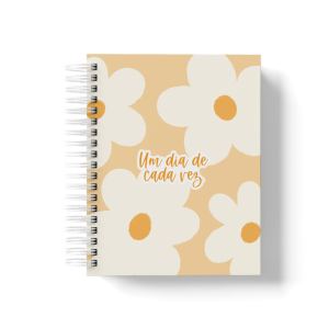CADERNO PERSONALIZADO - MARGARIDAS LARANJA