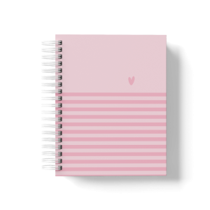 CADERNO PERSONALIZADO - LISTRAS HORIZONTAL ROSA