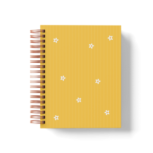 CADERNO PERSONALIZADO - MARGARIDINHAS MOSTARDA
