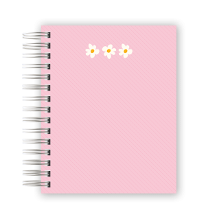 CADERNO PERSONALIZADO - TRIO MARGARIDAS ROSA
