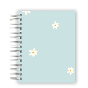 CADERNO PERSONALIZADO - MARGARIDAS TURQUESA