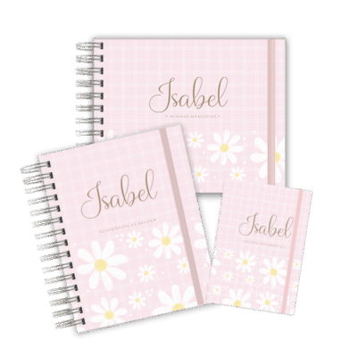 KIT MATERNIDADE AFETIVA - MARGARIDAS ROSA