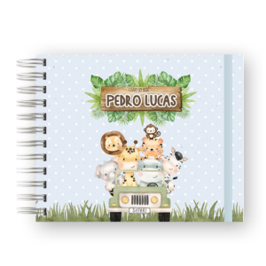 LIVRO DO BEBÊ - SAFARI AZUL CLARO