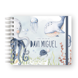LIVRO DO BEBÊ -  FUNDO DO MAR AQUARELA