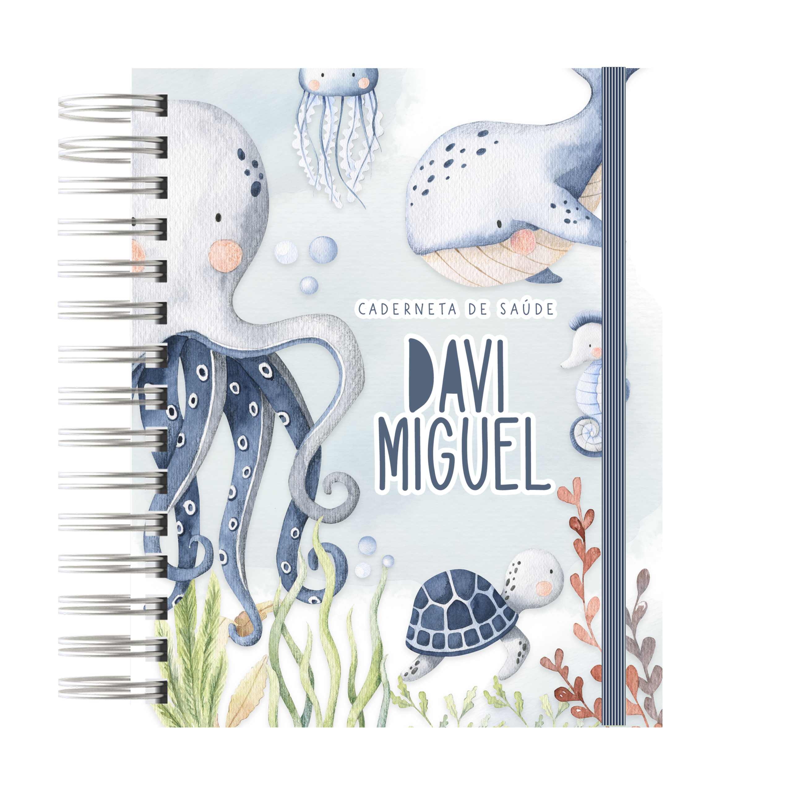 CADERNETA DE SAÚDE - FUNDO DO MAR AQUARELA