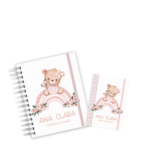 CADERNETA + PORTA DOCUMENTOS - URSINHA ARCO ÍRIS