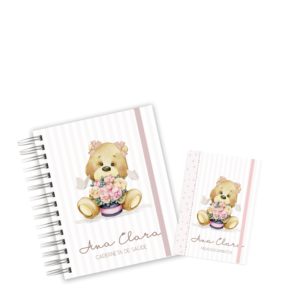 CADERNETA + PORTA DOCUMENTOS -  URSINHA FLORAL I