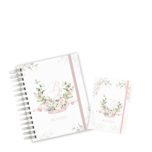 CADERNETA + PORTA DOCUMENTOS - MONOGRAMA ROSA