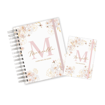 CADERNETA + PORTA DOCUMENTOS - MINIMALISTA MENINA
