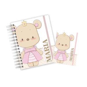 CADERNETA + PORTA DOCUMENTOS - URSA PRINCESA
