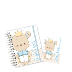CADERNETA + PORTA DOCUMENTOS -  URSO PRÍNCIPE