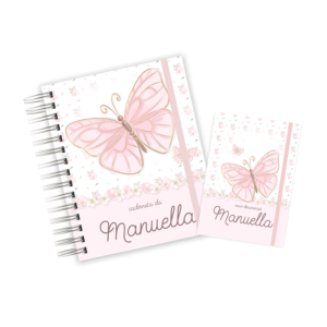 CADERNETA + PORTA DOCUMENTOS - BORBOLETA