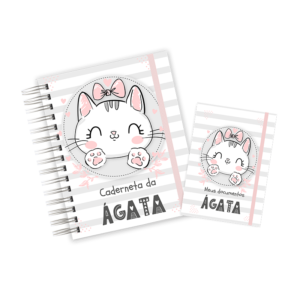 CADERNETA + PORTA DOCUMENTOS - GATINHA CUTE