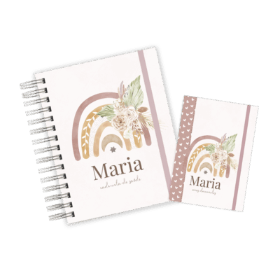 CADERNETA + PORTA DOCUMENTOS - ARCO IRIS BOHO 2