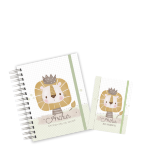 CADERNETA + PORTA DOCUMENTOS -  LION CUTE