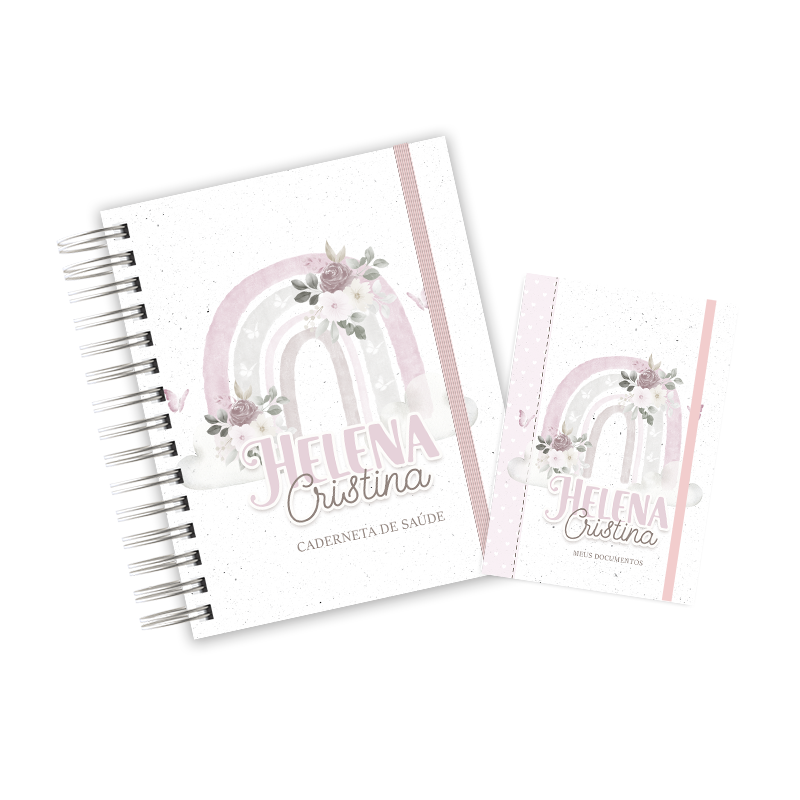 CADERNETA + PORTA DOCUMENTOS - FLORAL BOHO