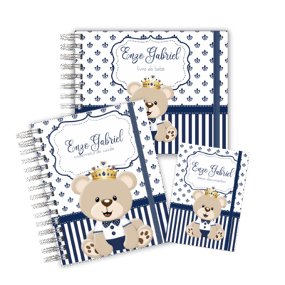 KIT MATERNIDADE MEMÓRIAS - URSINHO PRINCIPE AZUL MARINHO