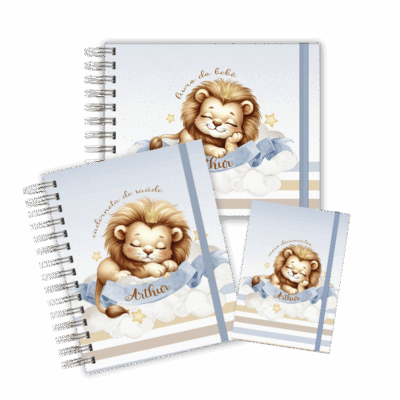 KIT MATERNIDADE MEMÓRIAS - LEÃOZINHO AZUL