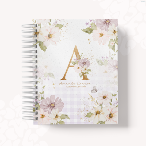 AGENDA  - ALFABETO FLORAL LILÁS