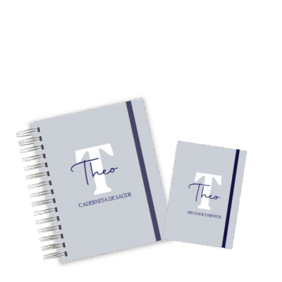 CADERNETA + PORTA DOCUMENTOS - MINIMALISTA AZUL JEANS
