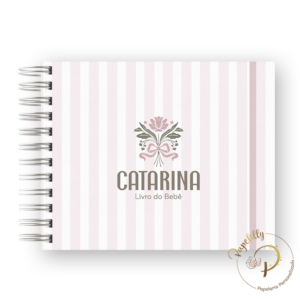 LIVRO DO BEBÊ - MINIMALISTA FLORAL ROSA