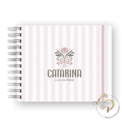 LIVRO DO BEBÊ - MINIMALISTA FLORAL ROSA