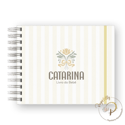 LIVRO DO BEBÊ - MINIMALISTA FLORAL AMARELO