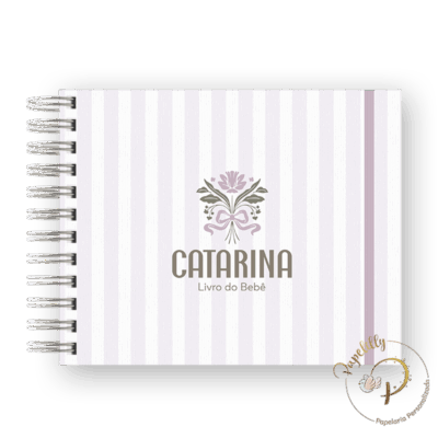 LIVRO DO BEBÊ - MINIMALISTA FLORAL LILÁS