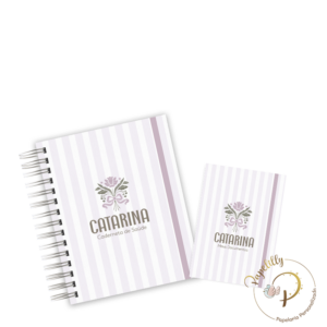 CADERNETA + PORTA DOCUMENTOS - MINIMALISTA FLORAL LILÁS