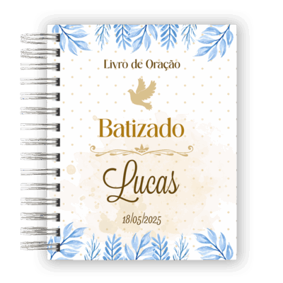 Livro de Oração folhagem azul - ATACADO