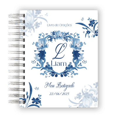 Livro de Oração Floral Azul - ATACADO