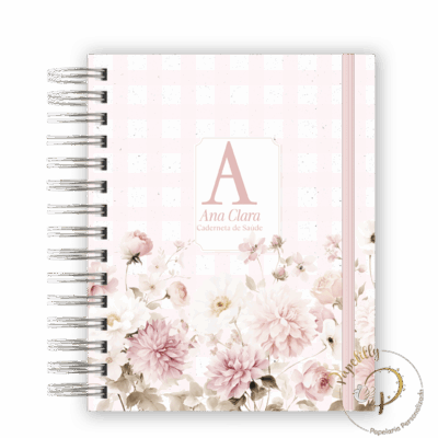 CADERNETA DE SAÚDE - ALFABETO MINIMALISTA FLORAL 1