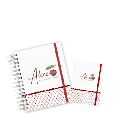 CADERNETA + PORTA DOCUMENTOS - CEREJINHA