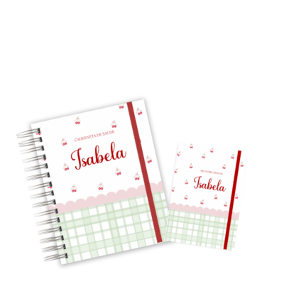 CADERNETA + PORTA DOCUMENTOS - CEREJINHAS