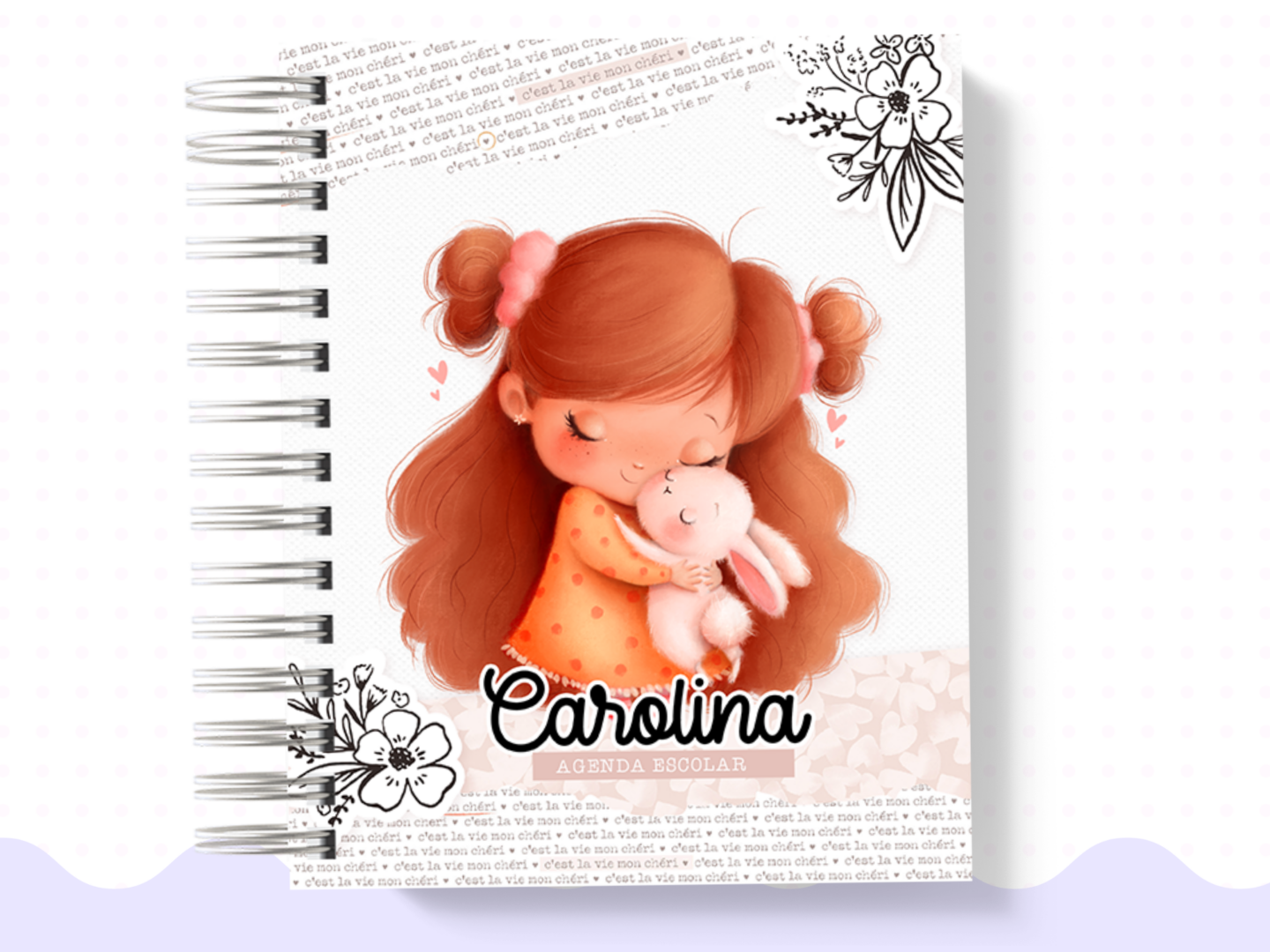 AGENDA ESCOLAR KIDS E TEEN - MENINA E COELHO