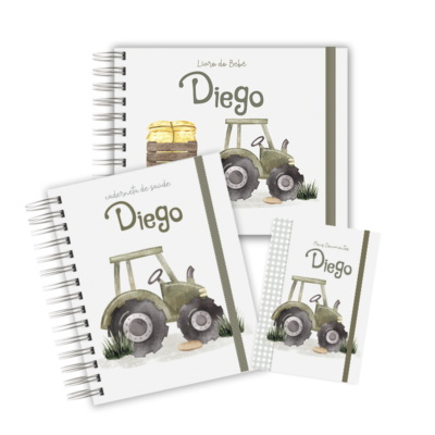 KIT MATERNIDADE MEMÓRIAS COM CAIXA - MEU TRATOR VERDE